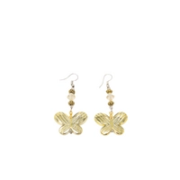 Handmade Earrings in The Shape of a Golden Butterfly