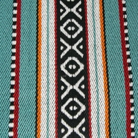 Handmade Table Runner Made of Sadu Fabric in Turquoise Color 