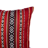 Handmade Bedouin Set of Cushions Made of Red Sadu Fabric in a Square Shape