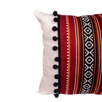 Handmade Bedouin Set of Cushions Made of Red Sadu Fabric in a Square Shape