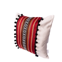 Handmade Bedouin Set of Cushions Made of Red Sadu Fabric in a Square Shape