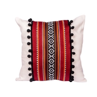 Handmade Bedouin Set of Cushions Made of Red Sadu Fabric in a Square Shape