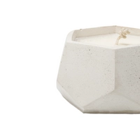 White Scented Candle in  Hexagonal Concrete Bowl 