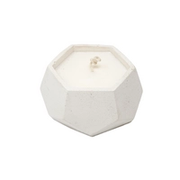 White Scented Candle in  Hexagonal Concrete Bowl 