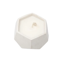 White Scented Candle in  Hexagonal Concrete Bowl 