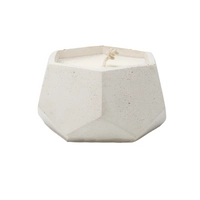 White Scented Candle in  Hexagonal Concrete Bowl 