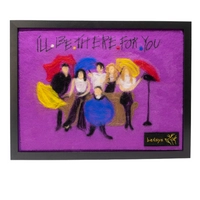 Handmade Wool Painting with a Black Frame - Friends Series Design