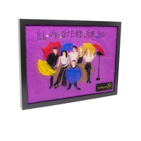 Handmade Wool Painting with a Black Frame - Friends Series Design