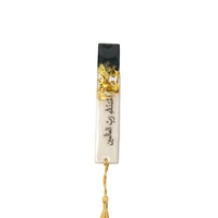 Handmade Resin Bookmark in Beige and Black Adorned with a Golden Tassel and Arabic Calligraphy