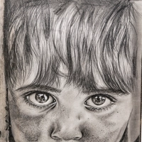 Pencil Drawing of a Child's Portrait with Artistic Precision and Realistic Details