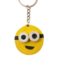 Handmade Quilling Art Keychain of a Smiley Face