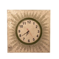 Stylish Green Wall Clock Handcrafted Using String Art 