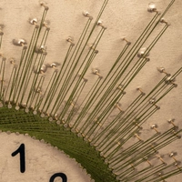 Stylish Green Wall Clock Handcrafted Using String Art 