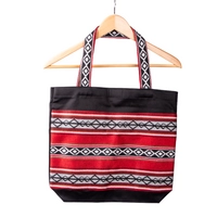 Black Shopping Bag Made of Durable Sadu Fabric in Bedouin Style