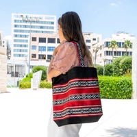 Black Shopping Bag Made of Durable Sadu Fabric in Bedouin Style