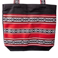 Black Shopping Bag Made of Durable Sadu Fabric in Bedouin Style