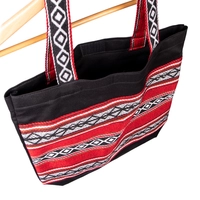 Black Shopping Bag Made of Durable Sadu Fabric in Bedouin Style