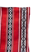 Bedouin Style Crossbody Bag Made of Red Sadu Fabric with a Long Black Strap