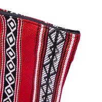 Bedouin Style Crossbody Bag Made of Red Sadu Fabric with a Long Black Strap