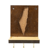 Handmade Wooden Key Hanger with Palestinian Map Design 