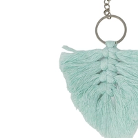 Handmade Macrame Keychain with Tassels - Turquoise