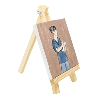 Small Canvas Painting with a Wooden Stand - Female Doctor