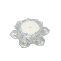 Handmade Scented Candle in a Lotus-shaped Crystal Jar - Mango