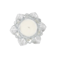 Handmade Scented Candle in a Lotus-shaped Crystal Jar - Mango