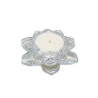 Handmade Scented Candle in a Lotus-shaped Crystal Jar - Mango