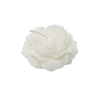 White Handmade Scented Candle in the Shape of a Peony Flower