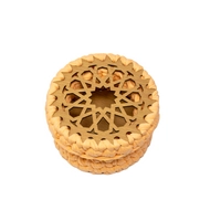 Handmade Mini Round Box of Wood and Crochet - Peach