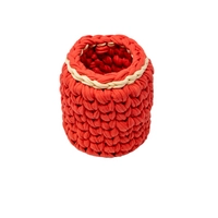 Handmade Crochet Pen Holder - Red