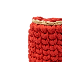 Handmade Crochet Pen Holder - Red