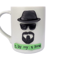 White Mug Adorned with a 3D Design Inspired by the Movie "Breaking Bad"