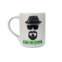 White Mug Adorned with a 3D Design Inspired by the Movie "Breaking Bad"