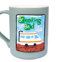 Larg Gray Coffee Mug Adorned with a 3D Design Inspired from "Breaking Bad" Series