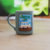 Larg Gray Coffee Mug Adorned with a 3D Design Inspired from "Breaking Bad" Series