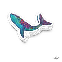 Waterproof Purple Whale Stickers with Colorful Graphics