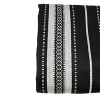 Sadu Fabric Picnic Blanket with Traditional Bedouin Embroidery - Black