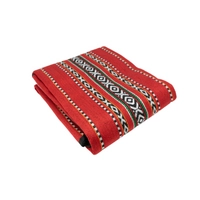 Sadu Fabric Picnic Blanket with Traditional Bedouin Embroidery - Black