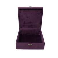 ELEGANT BEDROOM ACCESSORY: Purple Square Storage Box, Hand Embroidered Heritage Design