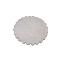 Handcrafted Premium Concrete Coaster with Bumpy Circle Shape - Available in 3 Colors - White