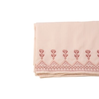 Delicate Hand-Embroidered Shawl in A Beautiful Shade of Light Pink 