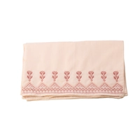 Delicate Hand-Embroidered Shawl in A Beautiful Shade of Light Pink 