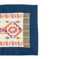 Handmade Navy and Beige Table Runner and Wall Decor Set Decorated with Heritage Embroidery and Attractive Details - Table Runner