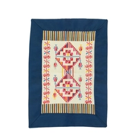 Handmade Navy and Beige Table Runner and Wall Decor Set Decorated with Heritage Embroidery and Attractive Details - Table Runner