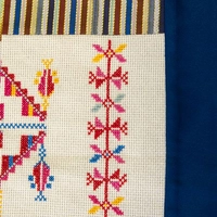 Handmade Navy and Beige Table Runner and Wall Decor Set Decorated with Heritage Embroidery and Attractive Details - Table Runner