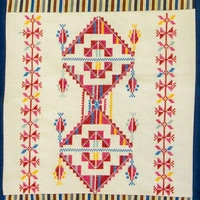 Handmade Navy and Beige Table Runner and Wall Decor Set Decorated with Heritage Embroidery and Attractive Details - Table Runner
