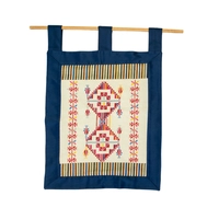 Handmade Navy and Beige Table Runner and Wall Decor Set Decorated with Heritage Embroidery and Attractive Details - Table Runner