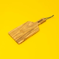 Small Cheese Board: A Rectangular Wooden Board with A Sturdy Arm and A Black Hanger